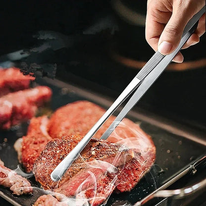 Stainless Steel BBQ Tongs and Grilling Tweezers, 10-12 Inch Options