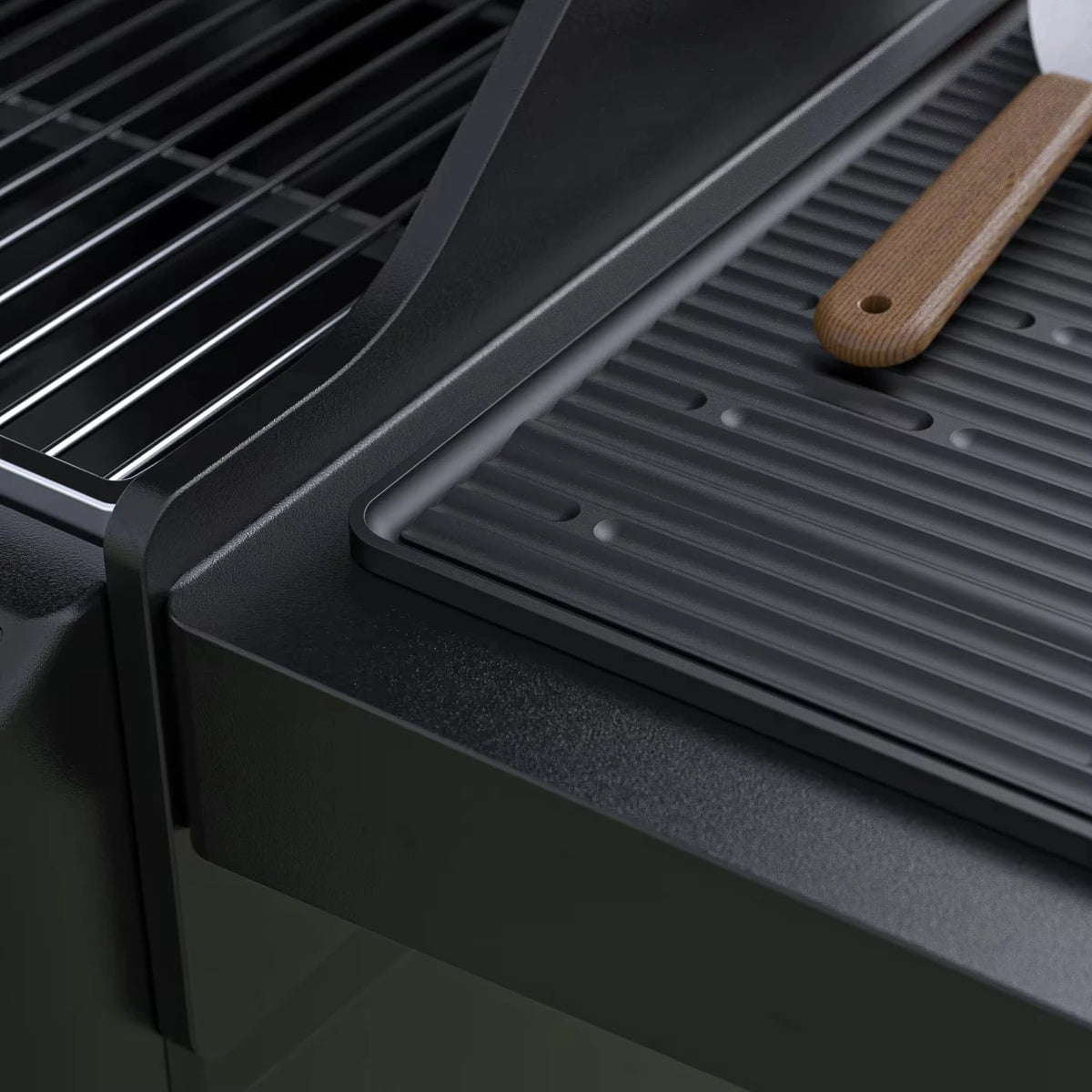 Silicone BBQ Side Shelf Mat with Utensil Holder, 47.8 x 29.2 cm