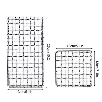 YOMEEI BBQ Grill Mesh Set, 304 Stainless Steel, Non-Stick, 26 x 13cm and 13 x 13cm