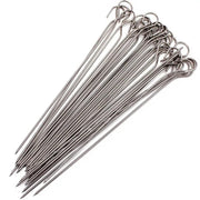 Stainless Steel BBQ Skewers with Looped Ends, 15-50cm, 10 or 20 Pack