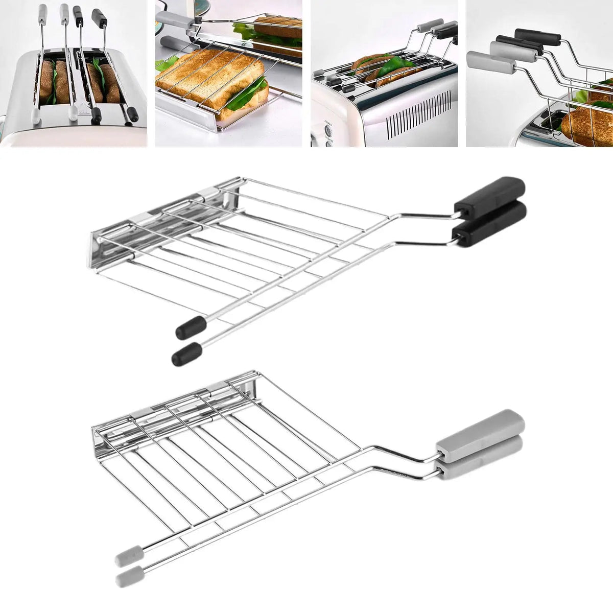Metal Bread Toast Rack and Loaf Slice Holder for Toaster or Grill, 27cm