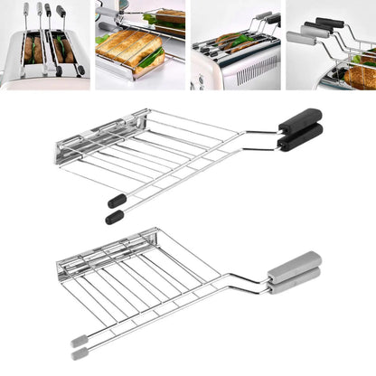 Metal Bread Toast Rack and Loaf Slice Holder for Toaster or Grill, 27cm