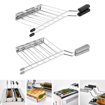 Metal Bread Toast Rack and Loaf Slice Holder for Toaster or Grill, 27cm