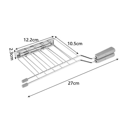 Metal Bread Toast Rack and Loaf Slice Holder for Toaster or Grill, 27cm