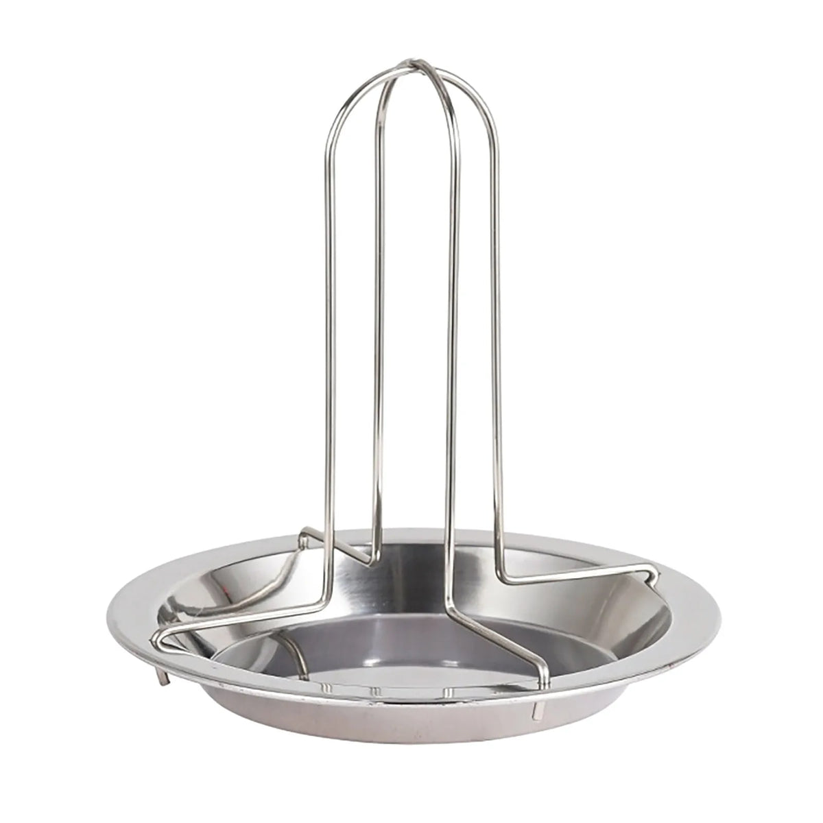 Stainless Steel Chicken Roaster Rack with Grilled Chicken Plate, 17 x 16.5 x 2 cm