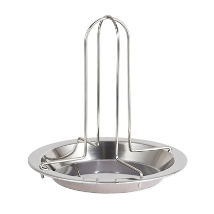 Stainless Steel Chicken Roaster Rack with Grilled Chicken Plate, 17 x 16.5 x 2 cm