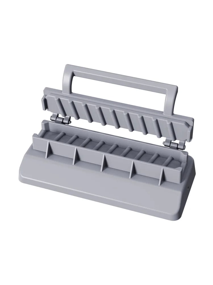 Manual Plastic Kebab Press Maker for BBQ Skewers, Grey - B Grey