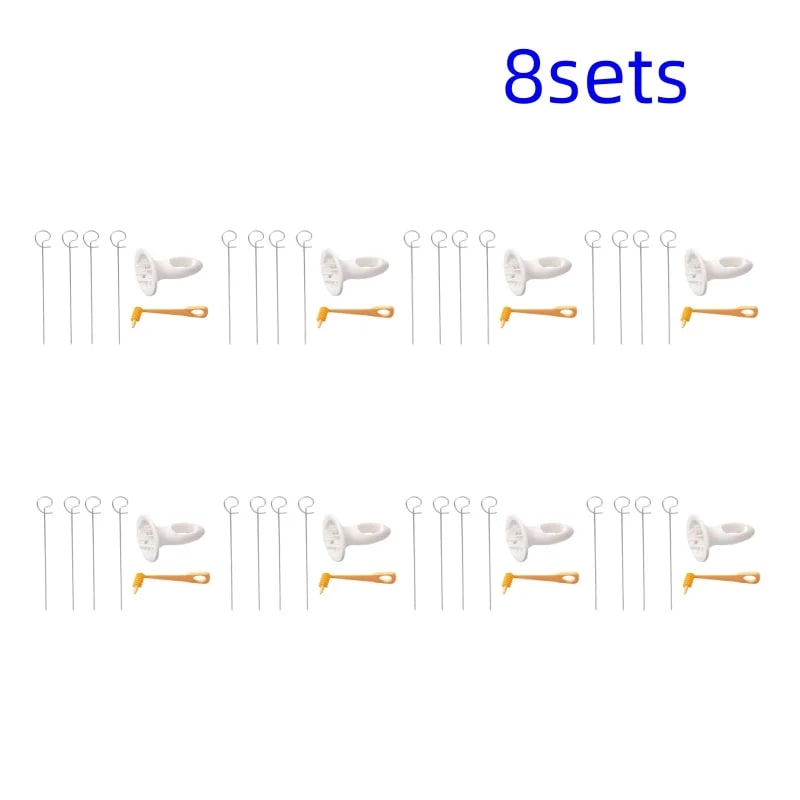 Portable Stainless Steel Potato Spiral Cutter with Skewers, 24cm - 8set