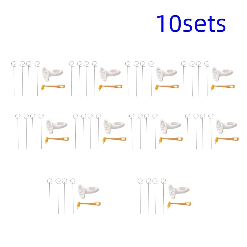 Portable Stainless Steel Potato Spiral Cutter with Skewers, 24cm - 10set