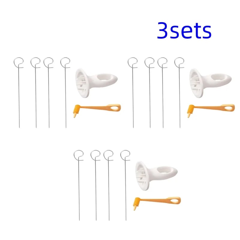 Portable Stainless Steel Potato Spiral Cutter with Skewers, 24cm - 3set