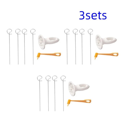 Portable Stainless Steel Potato Spiral Cutter with Skewers, 24cm - 3set