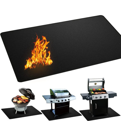 Outdoor BBQ Ground Protection Mat, Foldable Double-Sided Grill Mat, 3 Sizes