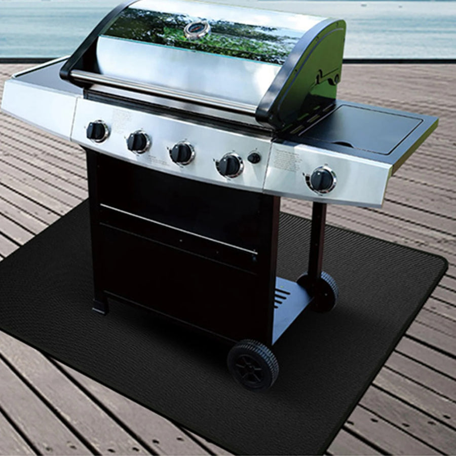 Outdoor BBQ Ground Protection Mat, Foldable Double-Sided Grill Mat, 3 Sizes