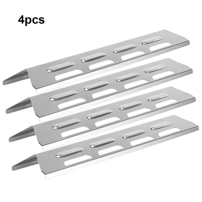 Gas Grill Heat Plates, 4-Piece Metal Replacement Burner Covers, 408 x 98 x 35mm