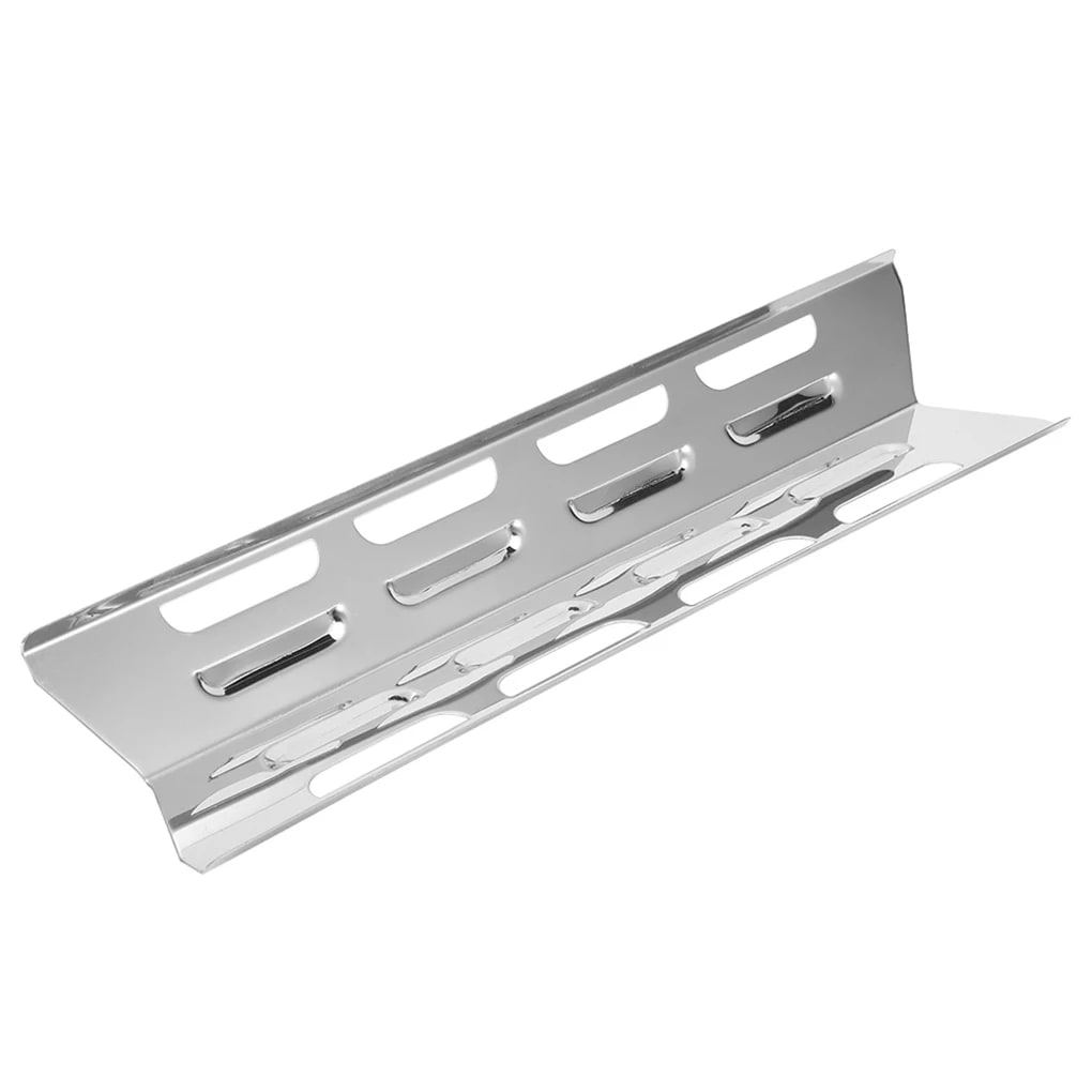 Gas Grill Heat Plates, 4-Piece Metal Replacement Burner Covers, 408 x 98 x 35mm