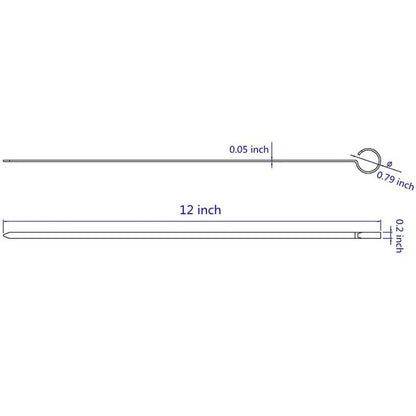 GLANYOMI 12 Stainless Steel BBQ Skewers, 12 Inch Reusable Kabob Sticks with