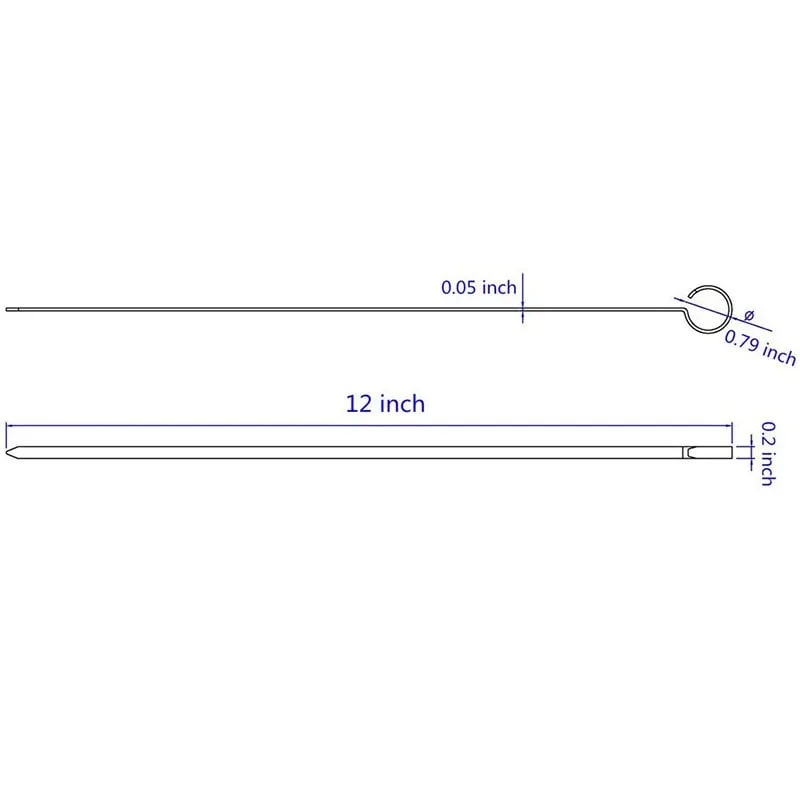 GLANYOMI 12 Stainless Steel BBQ Skewers, 12 Inch Reusable Kabob Sticks with
