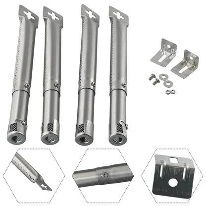 LEENKEA 4-Piece Stainless Steel Adjustable Gas BBQ Tube Burners 30-45cm