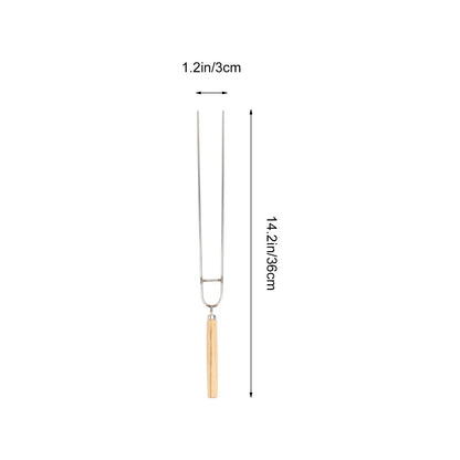 5-Piece Barbecue Fork Skewer Set, 36cm Silver Forks for Meat and Vegetables