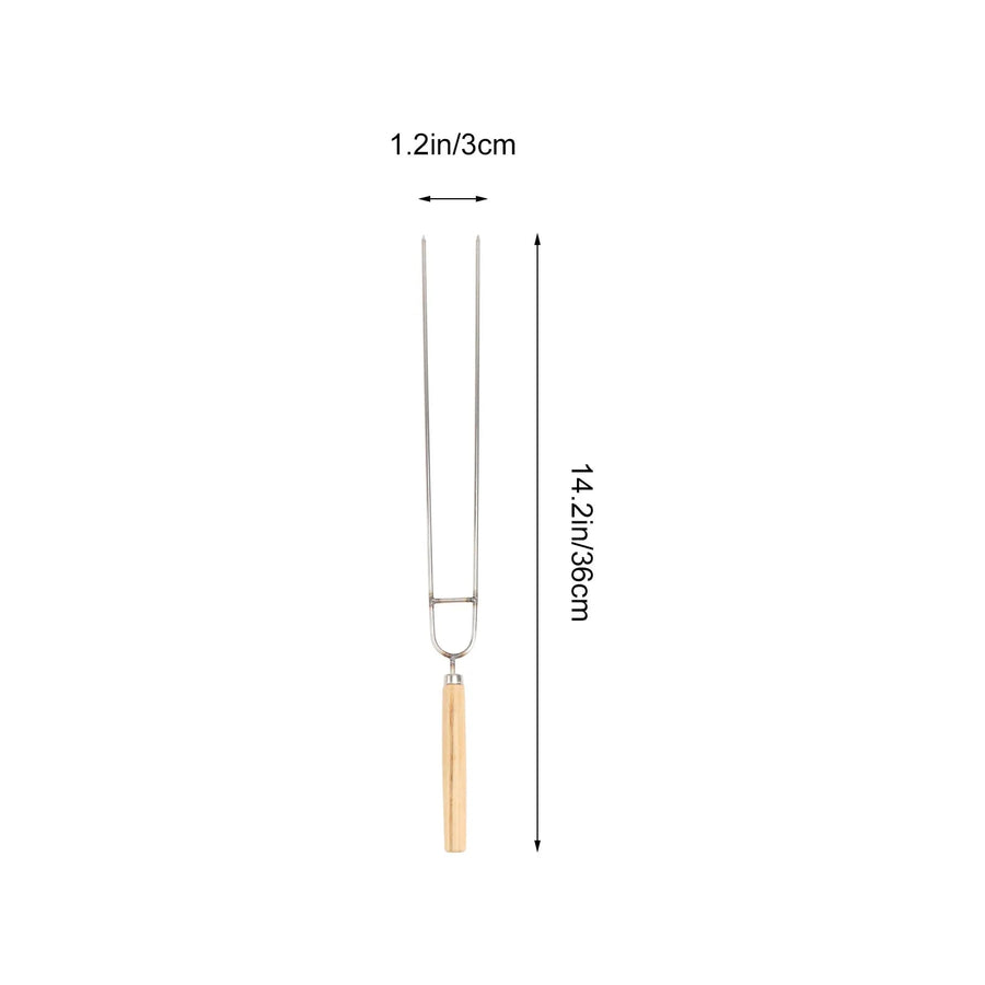 5-Piece Barbecue Fork Skewer Set, 36cm Silver Forks for Meat and Vegetables