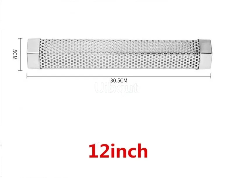 BBQ Smoker Tube in Stainless Steel, 6 or 12 Inch Pellet Smoke Generator - WHITE