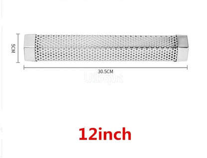 BBQ Smoker Tube in Stainless Steel, 6 or 12 Inch Pellet Smoke Generator - WHITE