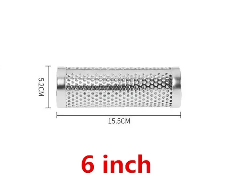 BBQ Smoker Tube in Stainless Steel, 6 or 12 Inch Pellet Smoke Generator - Grey