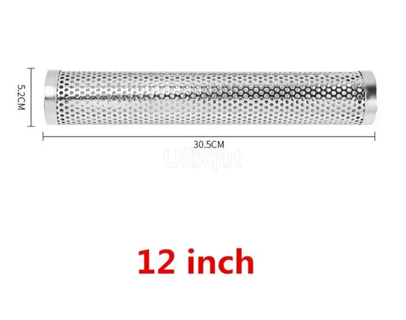 BBQ Smoker Tube in Stainless Steel, 6 or 12 Inch Pellet Smoke Generator - Blue