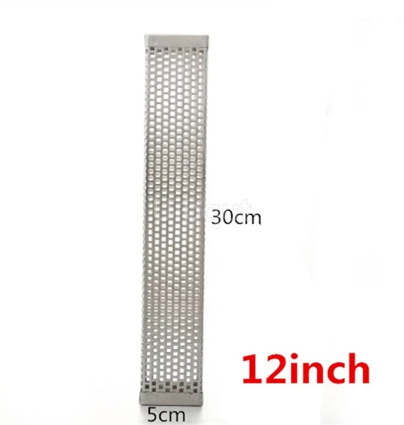BBQ Smoker Tube in Stainless Steel, 6 or 12 Inch Pellet Smoke Generator - black