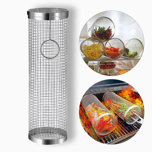 Stainless Steel BBQ Grilling Cage with Hanging Hook, 20cm or 30cm