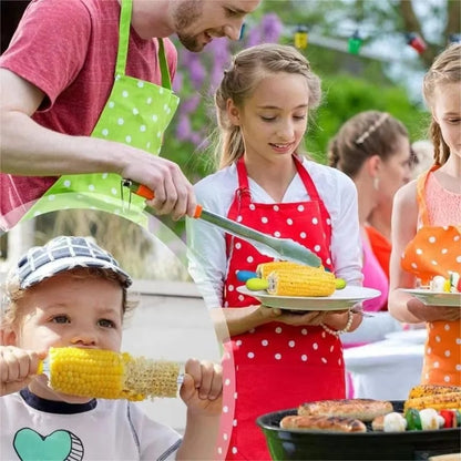 Stainless Steel Corn Holders, 16-Piece Colourful BBQ Corn Fork Set
