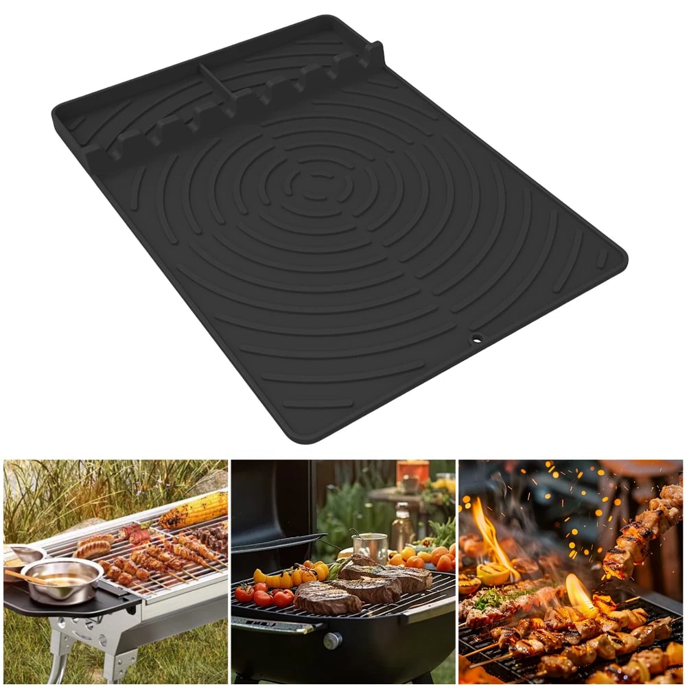Rubber Grill Mat and Griddle Tool Pad for Ninja FlexFlame, 40.8 x 29.3cm