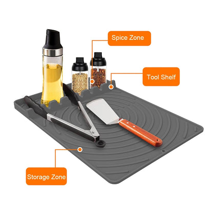 Rubber Grill Mat and Griddle Tool Pad for Ninja FlexFlame, 40.8 x 29.3cm