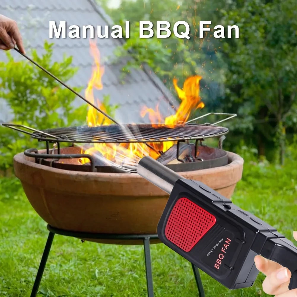 Electric BBQ Fan Air Blower with Stainless Steel Tube, Battery Powered