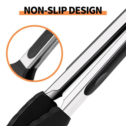 27.5cm Kitchen Tongs with Silicone Tips, Non-Scratch BBQ, Salad and Cooking Tool