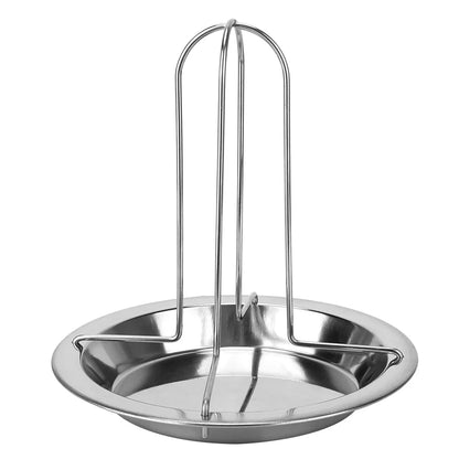 Stainless Steel Chicken Roasting Rack and BBQ Grill Stand, 17 cm Plate