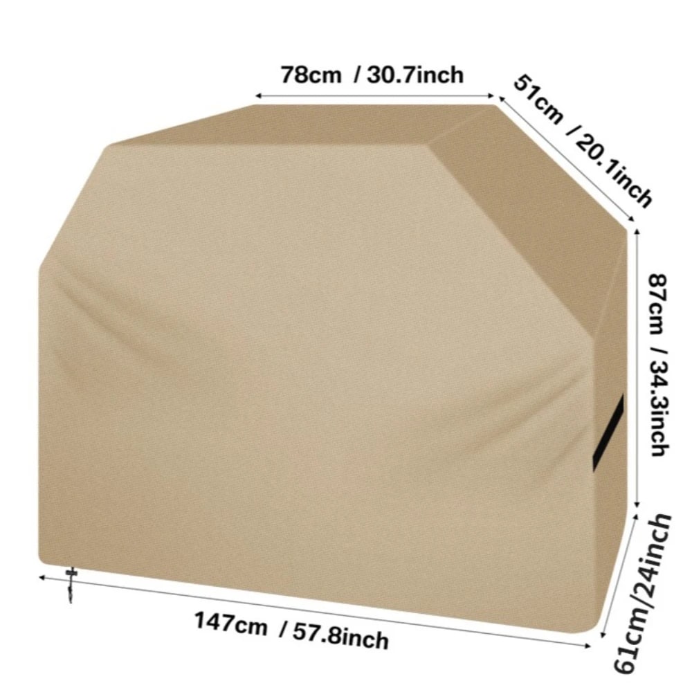 Black Waterproof BBQ Cover for Gas, Charcoal and Electric Grills, Multiple Sizes - Light Yellow