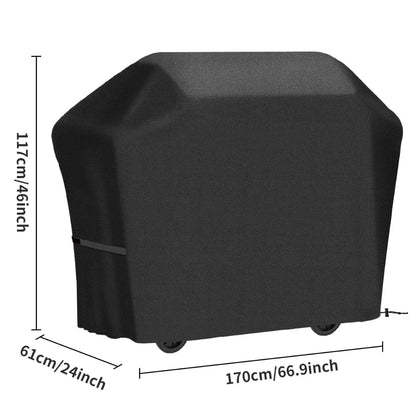 Black Waterproof BBQ Cover for Gas, Charcoal and Electric Grills, Multiple Sizes - 170x61x117CM