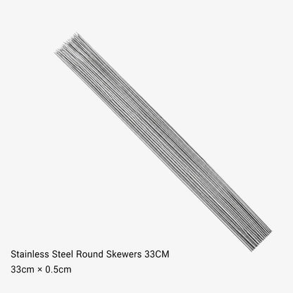 Stainless Steel Barbecue Skewers, Reusable 10-Piece Pack Options - C-10pcs