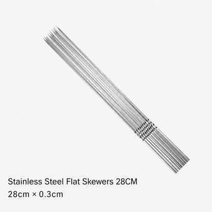 Stainless Steel Barbecue Skewers, Reusable 10-Piece Pack Options - A-10pcs