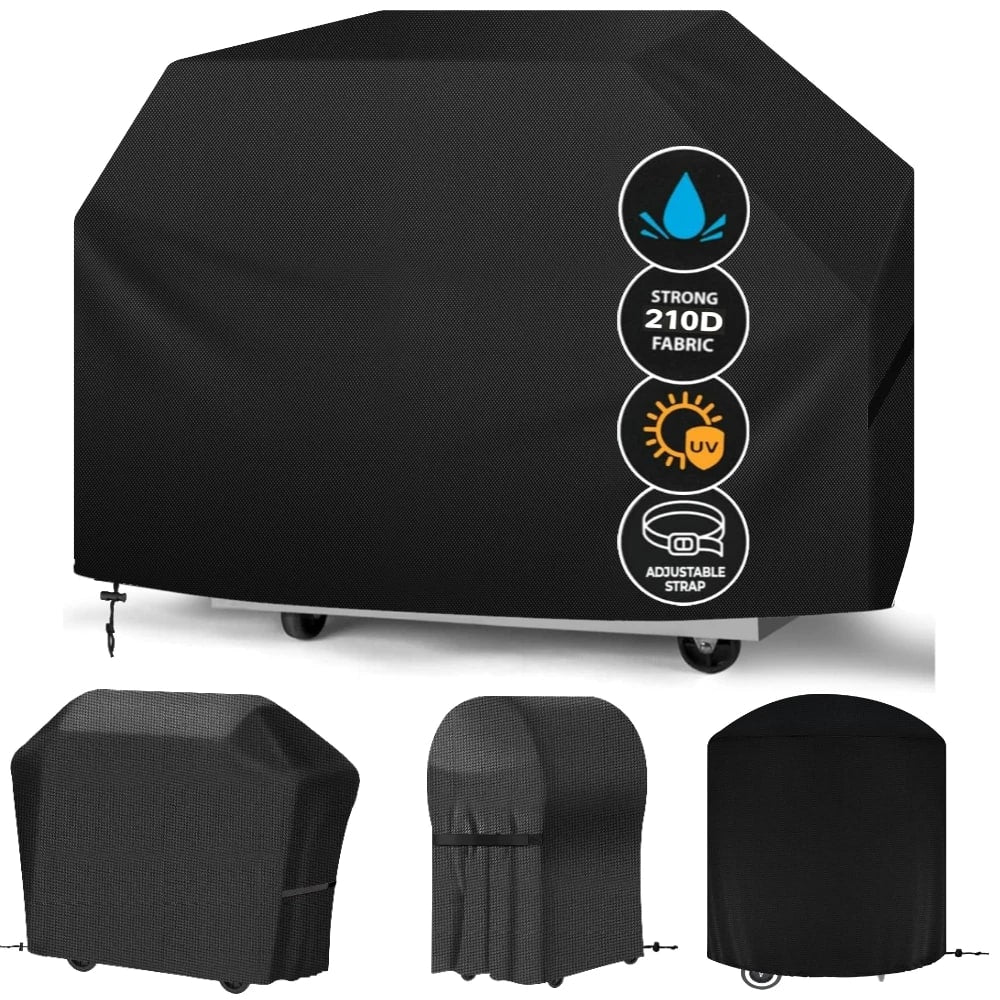 Waterproof Fabric BBQ Grill Cover, UV Resistant, Multiple Sizes