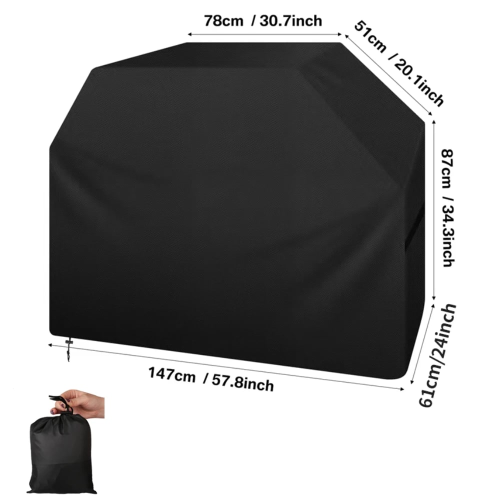 Waterproof Fabric BBQ Grill Cover, UV Resistant, Multiple Sizes - Red