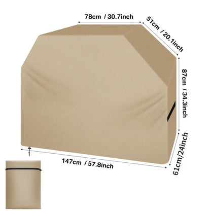 Waterproof Fabric BBQ Grill Cover, UV Resistant, Multiple Sizes - Grey