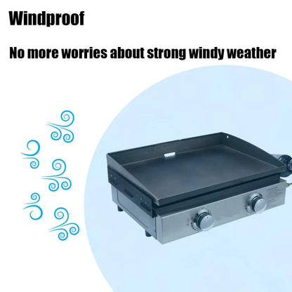 BBQ Wind Screen for Griddles, Non-Stick Coated, 17, 22, 28 or 36 Inch Options