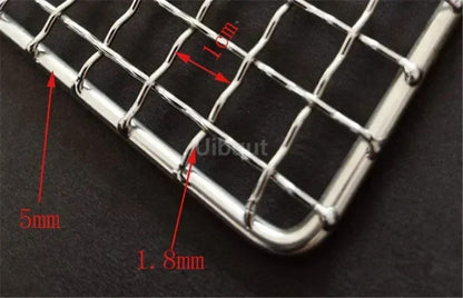 304 Stainless Steel BBQ Grill Mesh, Rectangle Cooking Grid, Multiple Sizes