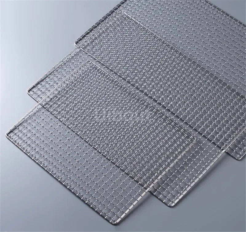 304 Stainless Steel BBQ Grill Mesh, Rectangle Cooking Grid, Multiple Sizes