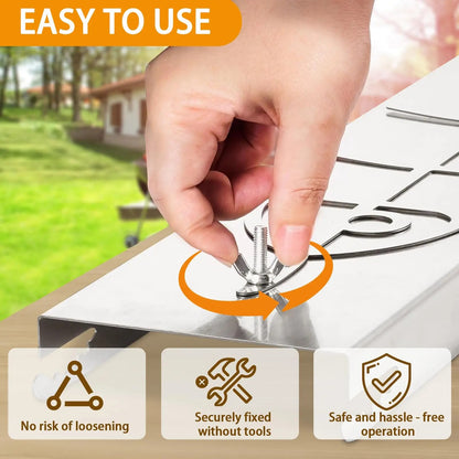 304 Stainless Steel Salmon Holder BBQ Rack, Detachable, 54cm