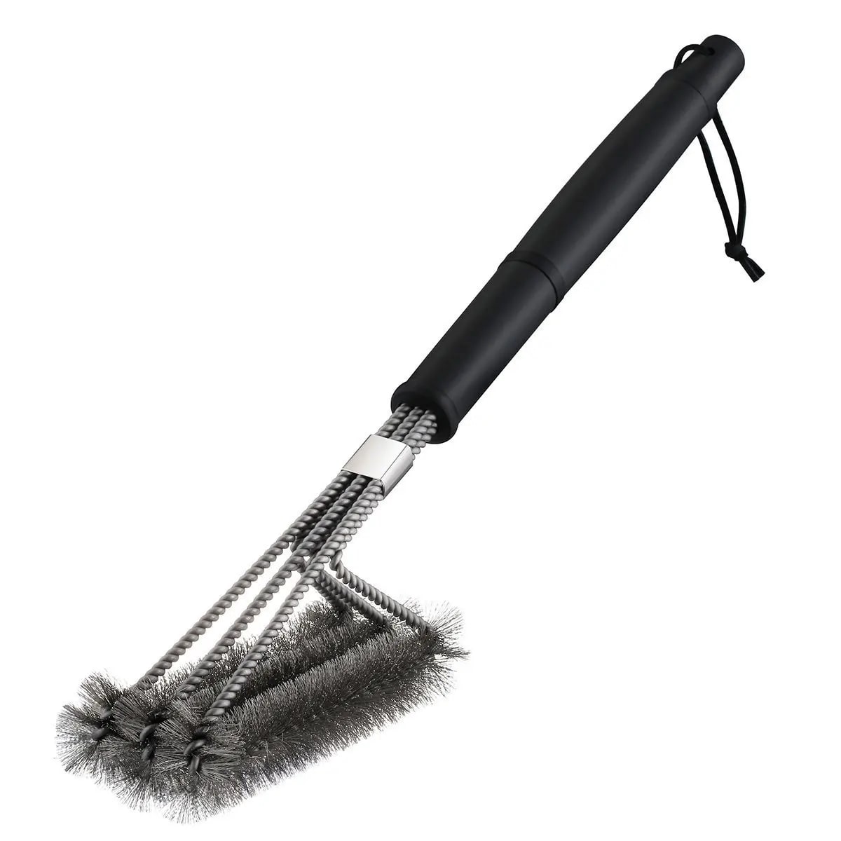 BBQ Grill Cleaning Brush with Wire Bristles, Chrome-Plated Metal, 12 or 18 Inch