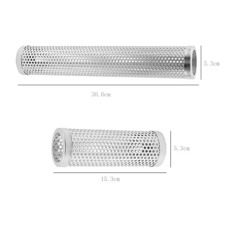 Metal BBQ Smoker Tube for Hot and Cold Smoking, Round or Hexagonal, 6 or 12 Inch