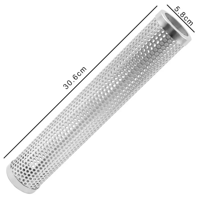 Metal BBQ Smoker Tube for Hot and Cold Smoking, Round or Hexagonal, 6 or 12 Inch - 12inch Round